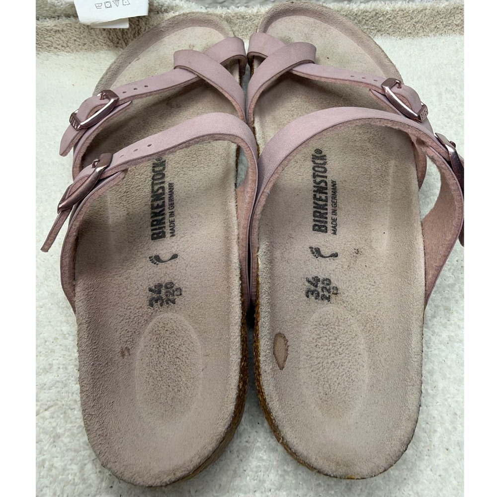 Birkenstock  Kids Sandals Pink Lavender Crisscross Buckle Slides Size 34